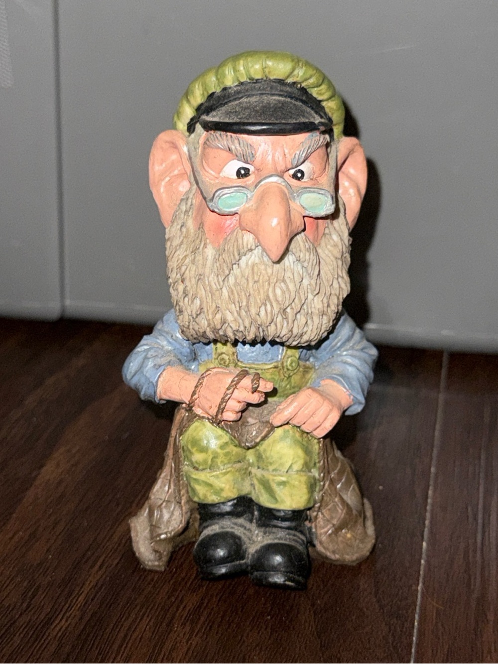 Garden Gnome Figurine - Green and Blue